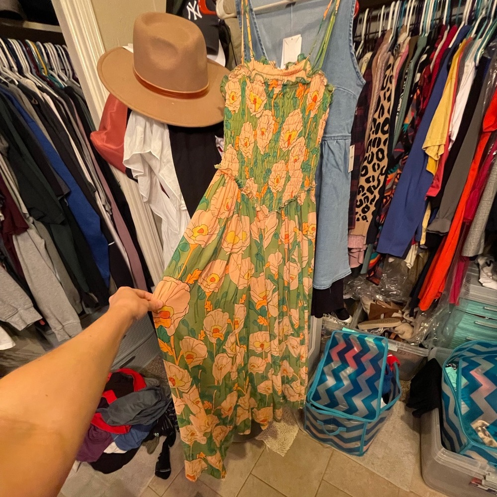NWT Free People Sophia Smocked Jumpsuit